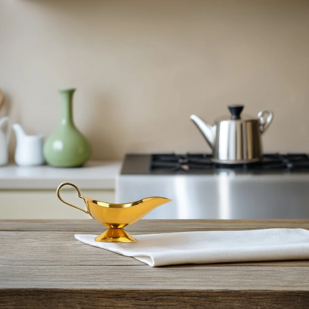 

Steak Cups Gravy Boat Stainless Steel Sauce Dispenser Juice Bucket Small Sauce Boat Practical Design Family Gatherings