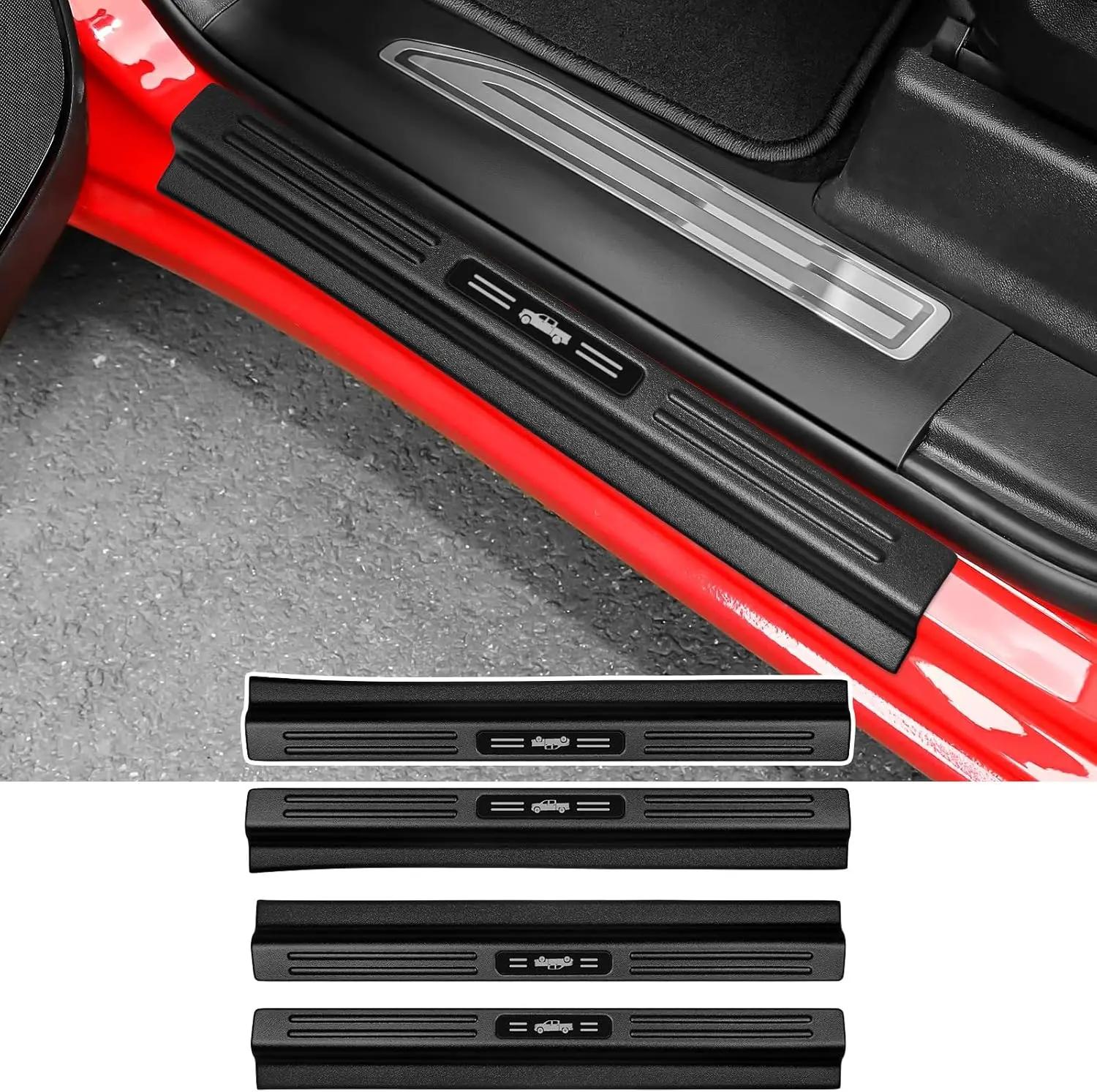 

4PCS Door Sill Protector for 2019-2026 Chevy Silverado GMC Sierra 1500 Door Sill Guard Replace 2025 Silverado 1500 Accessories