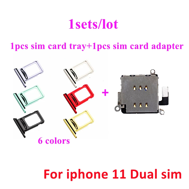 BaRuiLe 1set Dual Sim Card Reader Connector Flex Cable For iPhone 13 12 Pro Max 11 XR Sim Card Tray Slot Holder Replacement Part