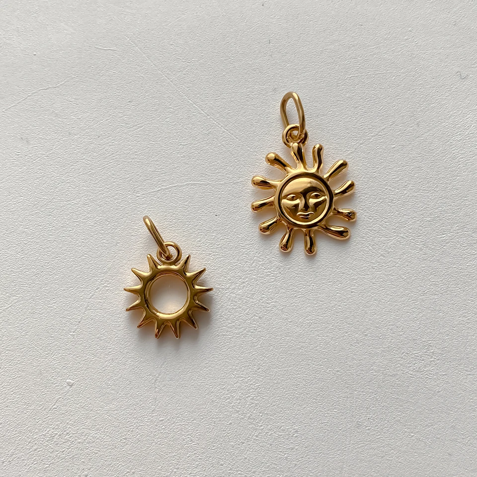 EMANCO Stern-Sonnen-Anhänger für Ohrringe und Halsketten, Zubehör für die Schmuckherstellung, Edelstahl, vergoldet, DIY-Schmuck, 48-Stunden-Versand – Detail 4