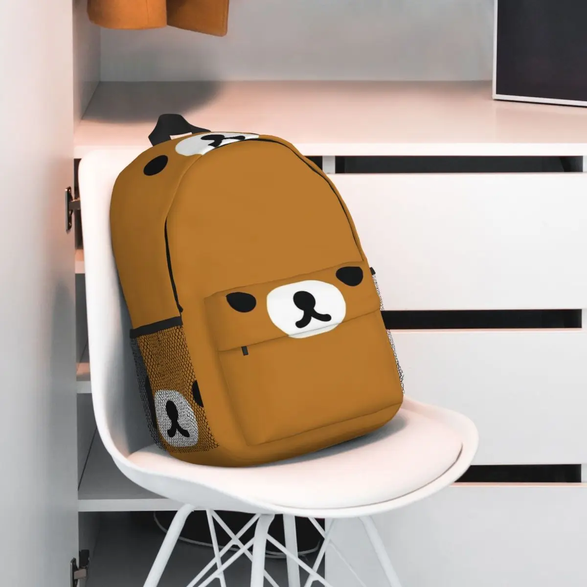 Rilakkuma Relax Bear Big Face Backpack Hot Sale Daypack Large Capacity Boys Girls BookBag Shoulder Bags for Men Women School Bag