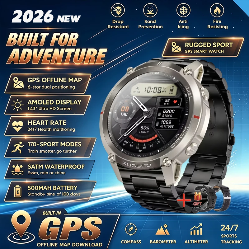 Military GPS Smartwatch with AMOLED Screen