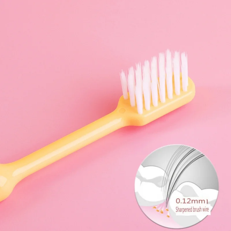 YS00012-فرشاة أسنان على شكل دلو للوجه المبتسم بلون الحلوى، فرشاة أسنان ناعمة ذات شعيرات معكرون للزوجين