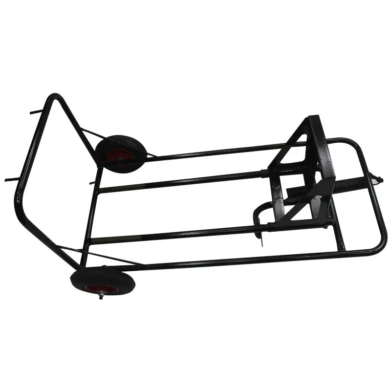 Hand Push Single Wheel Earth Auger Frame Dual Wheel Agricultural Digging Hole Drilling Bracket Small Planter Machine Support