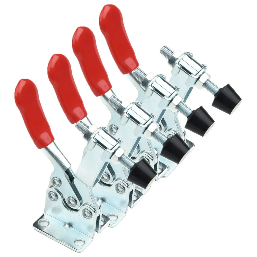 

4pcs/set GH-201B 100kg Toggle Clamp Quick Release Tool Horizontal Clamps Hand Heavy Duty Tooling Accessory Quick Clamps