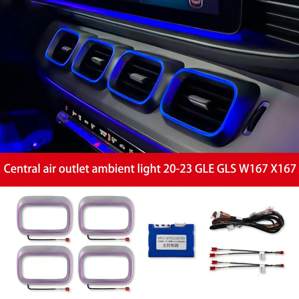 

64 color vents LED ambient light For Mercedes Benz GLE GLS W167 X167 2020-2023 GLE53 LED air conditioning ambient light vents