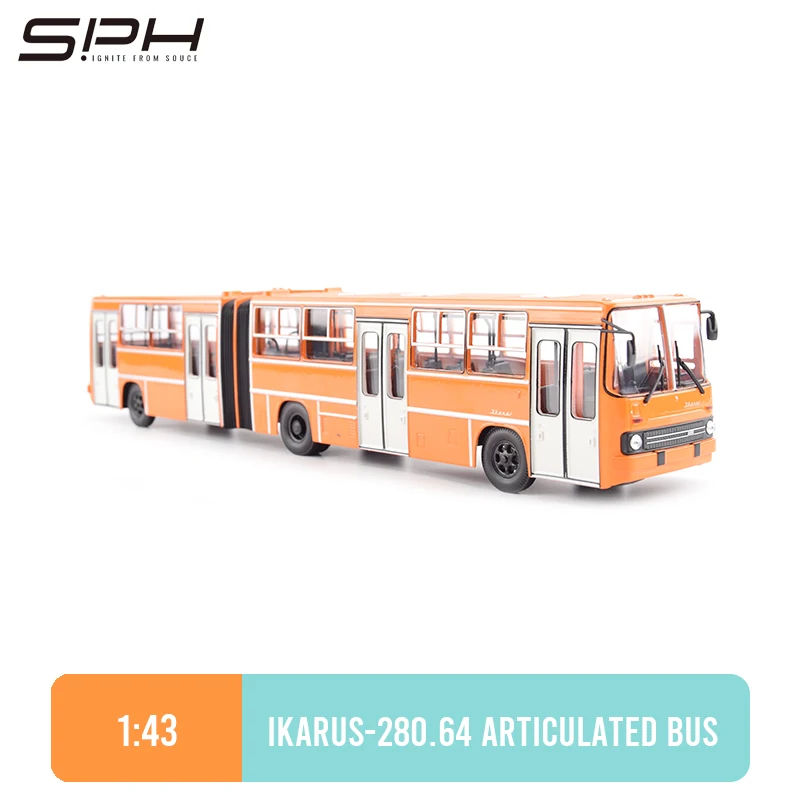 1:43 Russian Ikarus-280.64 Planetary Doors Articulated Bus Metal Model Original Die casting Car Model Collection 900537