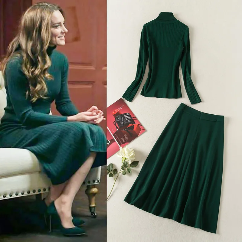 

2026 New High Quality Knitted Cotton Top and Skirt Dress Solid A Set Of Dress