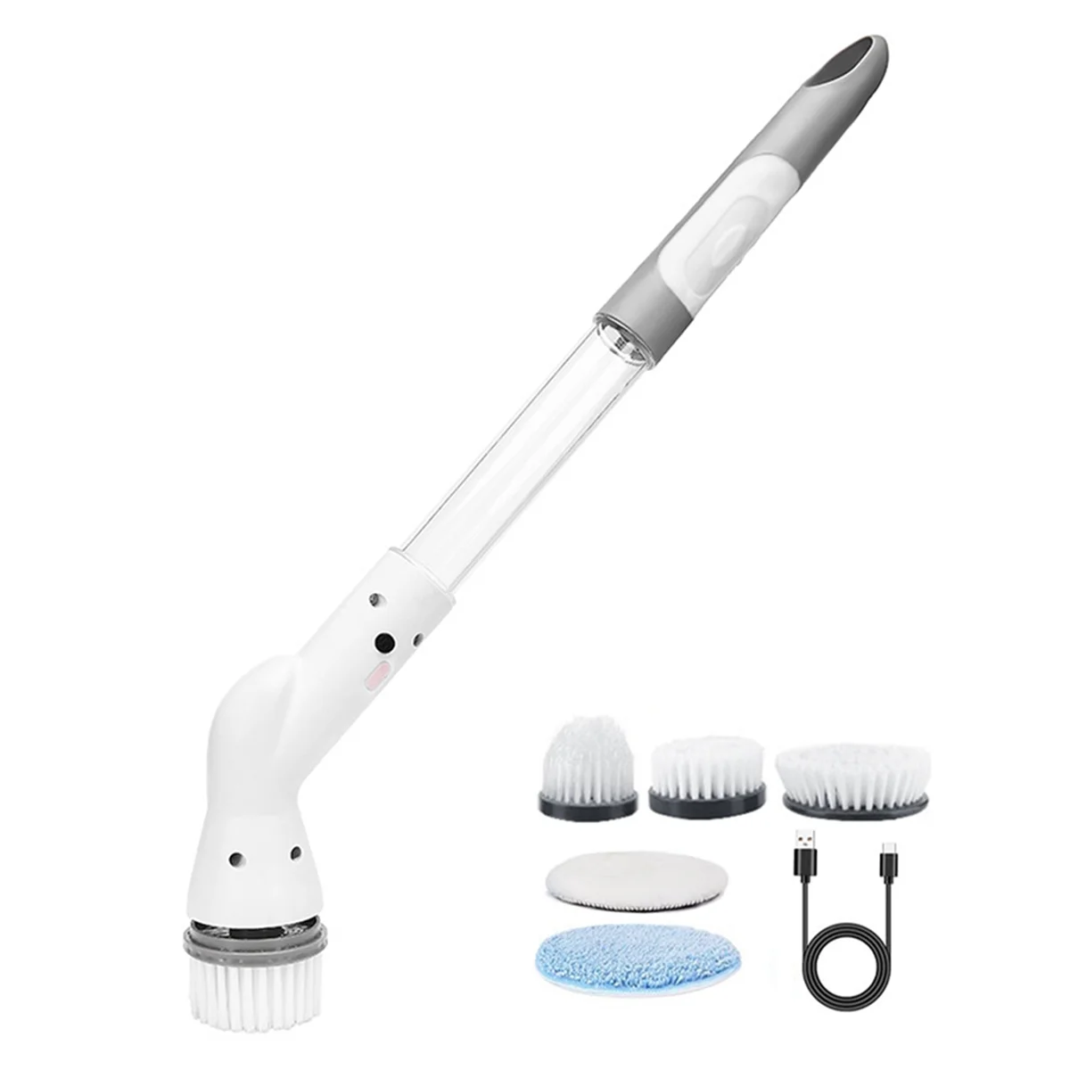 High Speed Rotate Scrubbers with 5 Replaceable Brush Heads,Electric Scrubbers Power Cleaning Brush for Bathroom