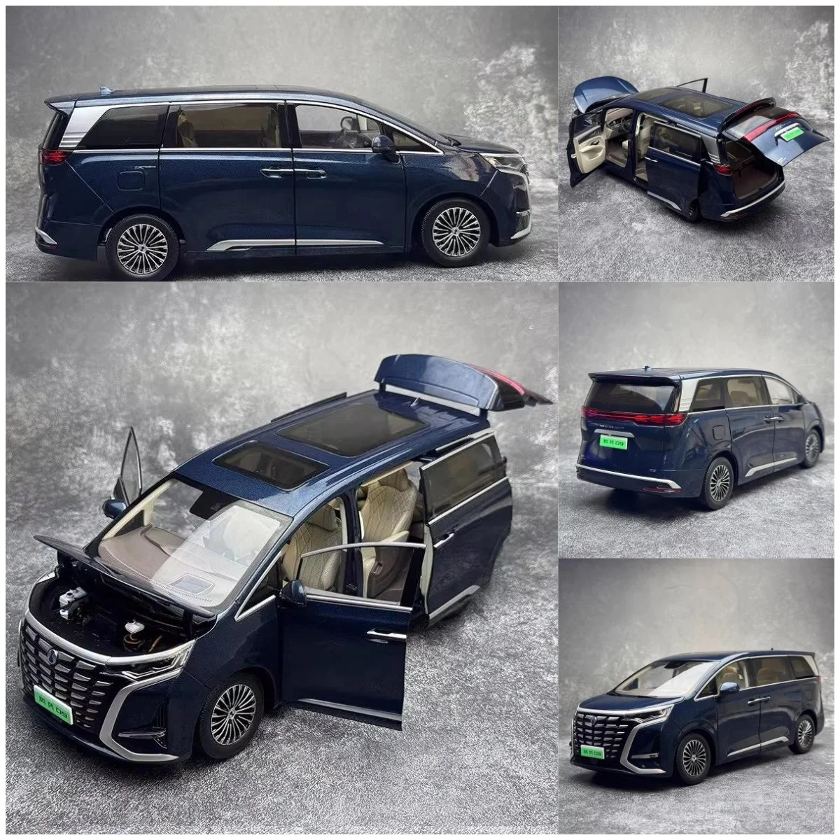 

Масштабная модель 1:18 BYD Tengshi D9, коммерческий электромобиль MPV, 7 мест, литая под давлением, из сплава
