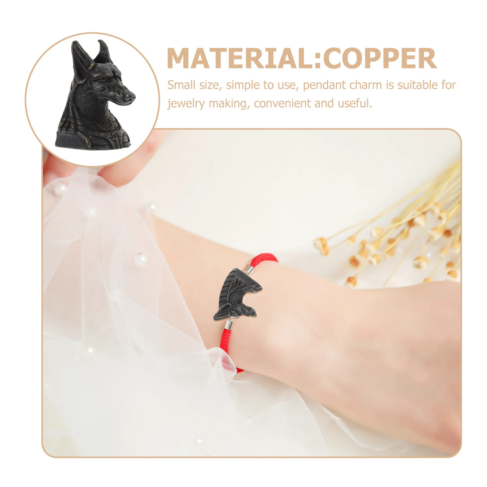 

Metal Ancient Egyptian Anubis Pendant Charm Small Durable Decorative Pendant Suitable for DIY Jewelry Making Crafts