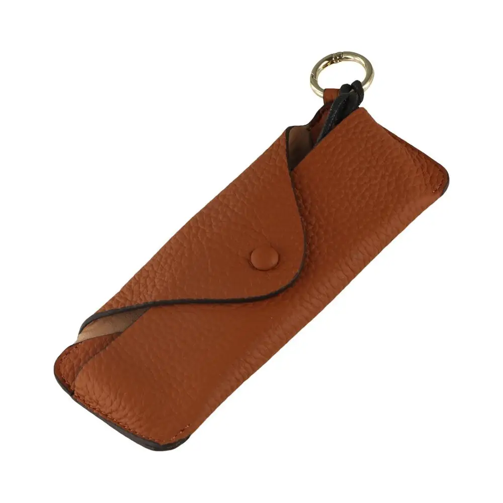 

Portable Genuine Leather Glasses Case Retro Cowhide Leather Glasses Storage Box with Lanyard Handmade Sun Glasses Spectacle Case