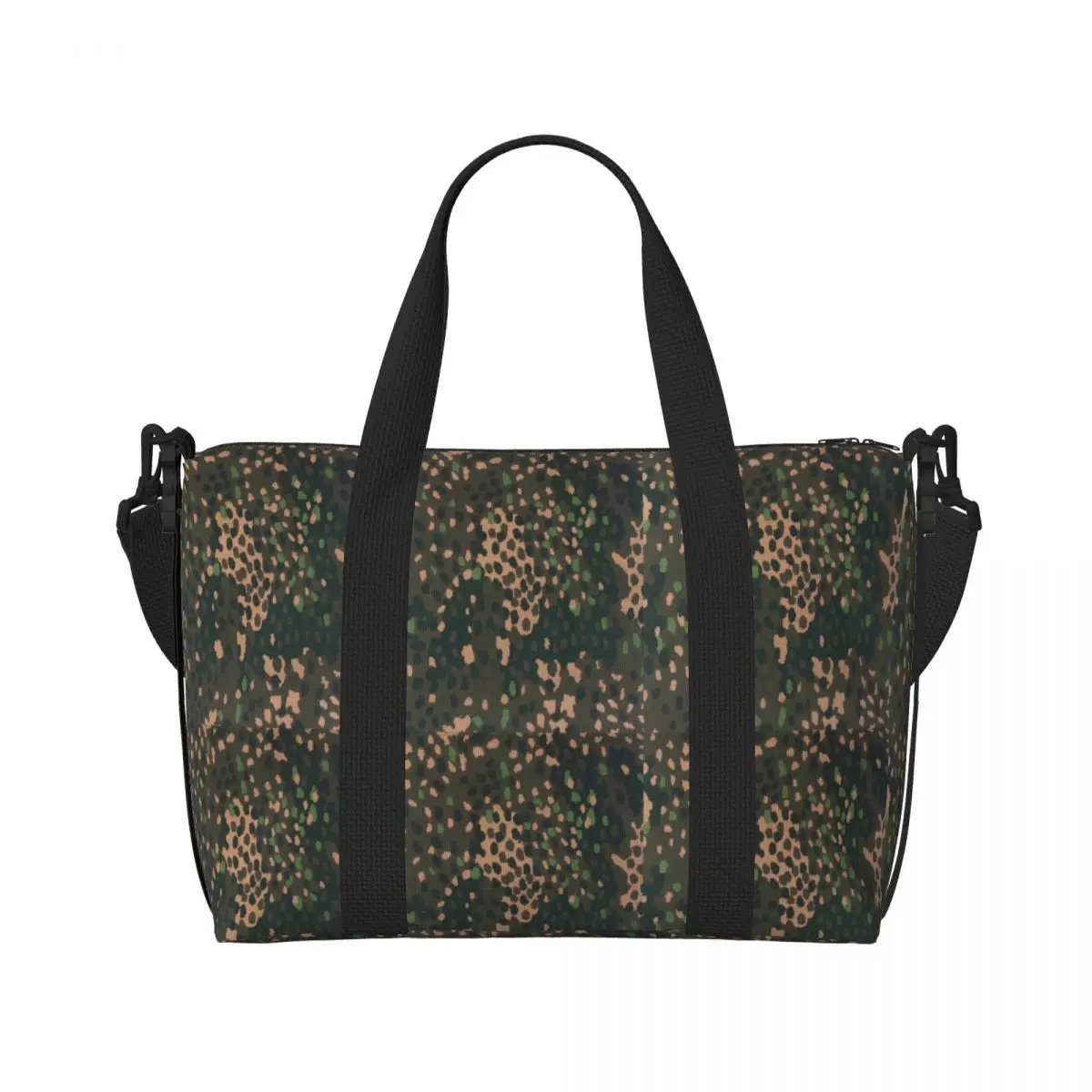 Custom Erbsenmuster Pea Dot German Camo Beach Tote Bag Women Military Army Camouflage Large Compartment Gym Beach Travel Bags