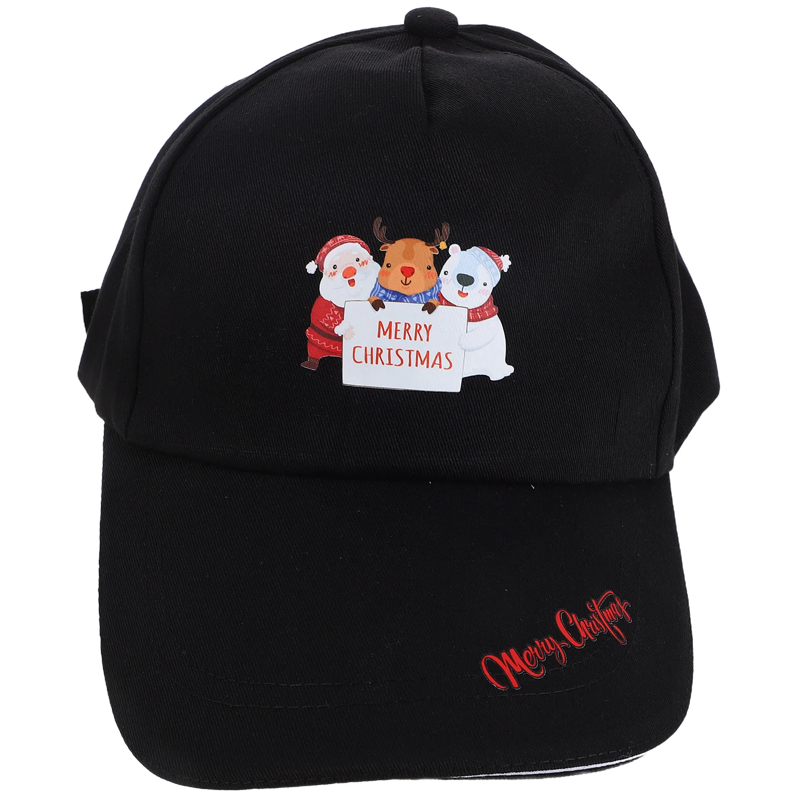 Christmas Pattern Baseball Cap Black Adjustable Hat For Men Women Unisex Casual Sports Cycling Outdoor Workout Winter