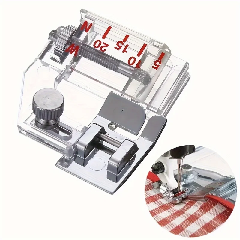 1pc Hemming And Fabric Strip Presser Foot Multifunctional Adjustable Width Household Sewing Machine Accessories