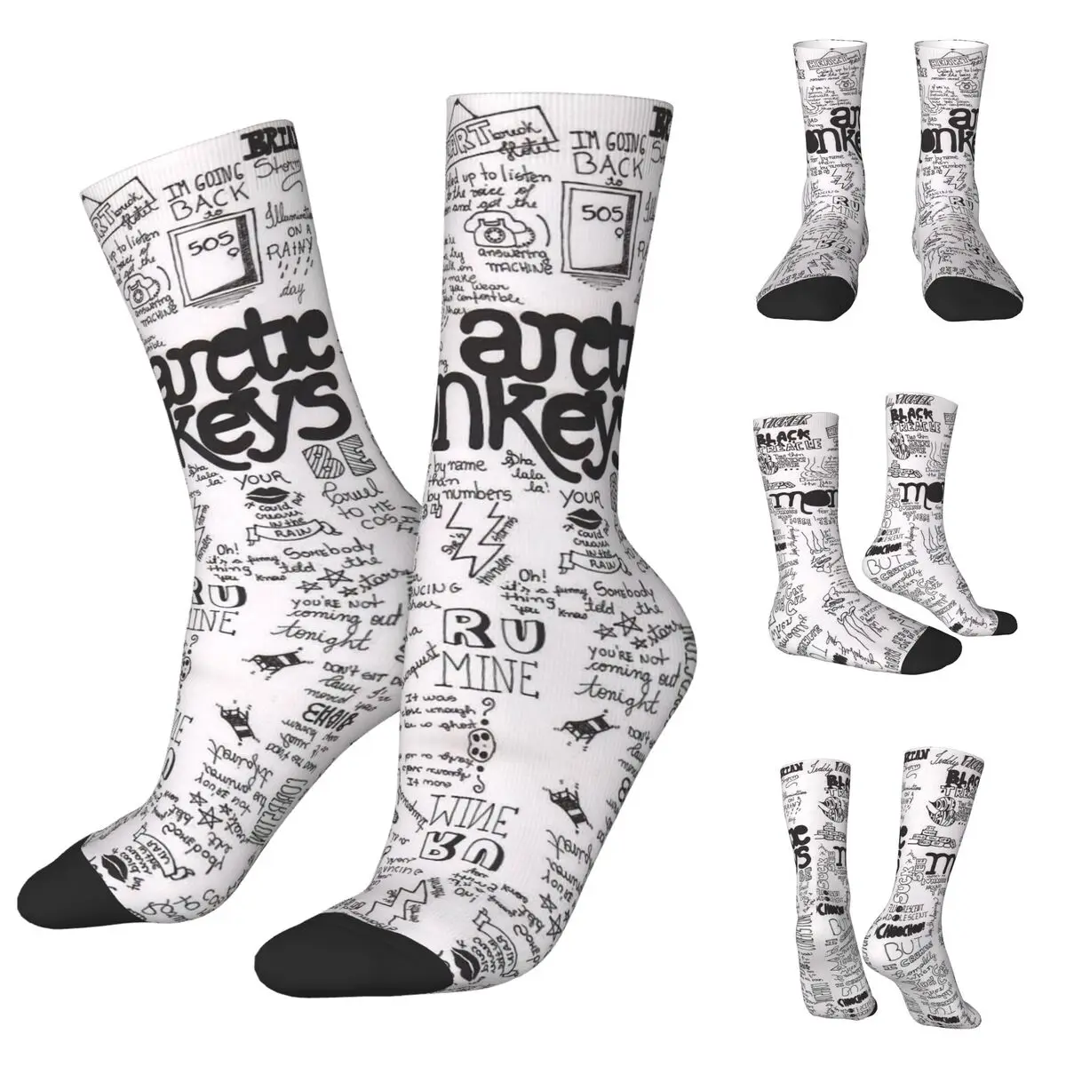 Arctic Monkeys Inspired cosy Unisex Socks,Warm Happy 3D printing Socks,Street Style Crazy Sock