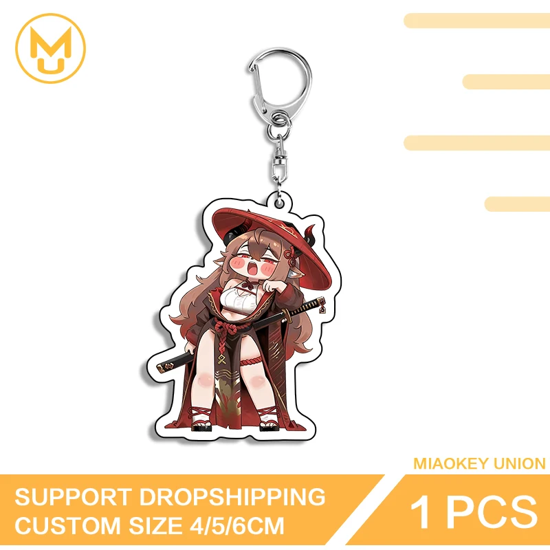 Trickcal Samurai Cartoon Squatting Double Sided Key Holder Pocket Pussy Acrylic Stand Game Sexy Suitable For Keepsake Gift