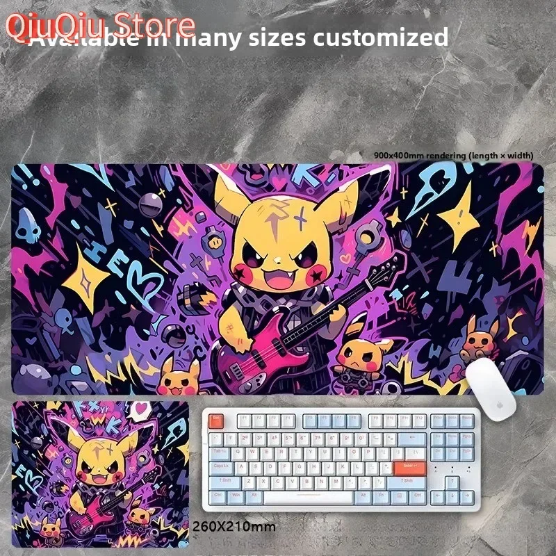 

Anime Pikachu Mouse Pad Leather Pokémon Table Mat Cute Male and Female Games Keyboard Pad Bedroom Dress Up Computer Accessories