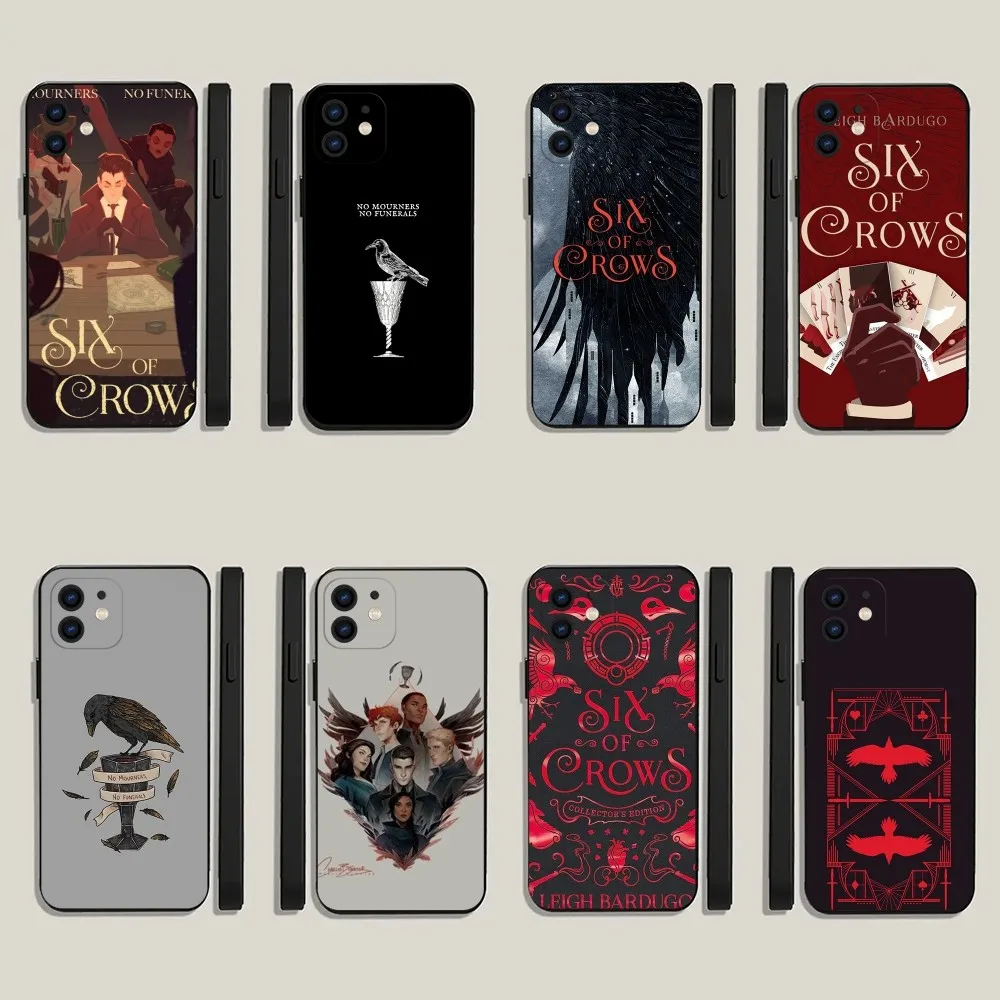 Six Of Crows Phone Case For iPhone 15,14,13,12,11,Plus,Pro Max,XS,X,XR,SE,Mini,8,7 Soft Silicone Black Cover