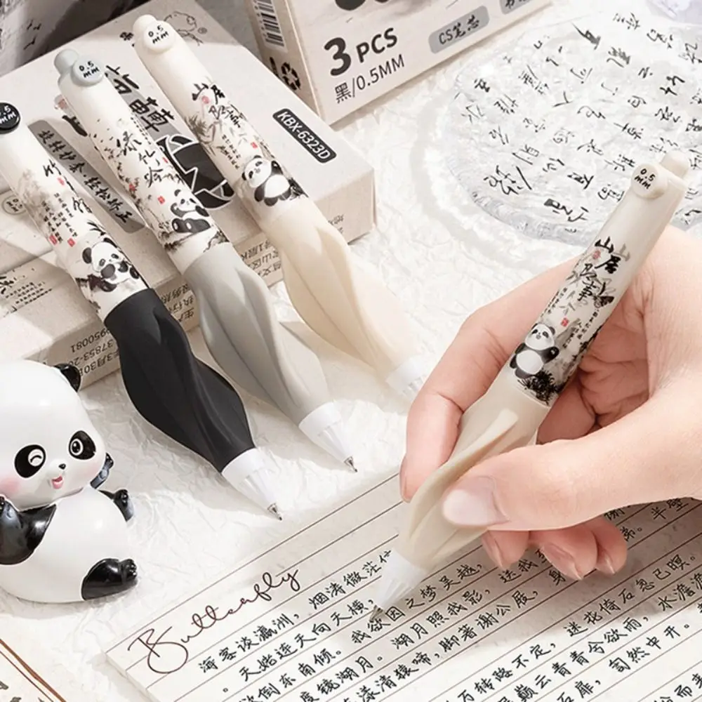 جديد 3 قطعة لطيف 0.5 مللي متر الحبر الأسود هلام مجموعة أقلام CS تلميح لينة قبضة قلم محايد اللون التجفيف السريع قلم توقيع مكتب #5