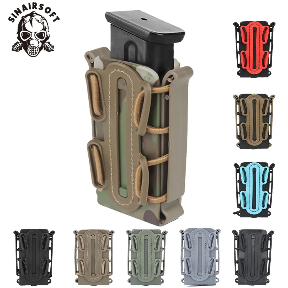 

Tactical 9mm Magazine Pouch Molle Single Pistol Mag Bag Hunting Airsoft Fastmag Holster with Belt Clip