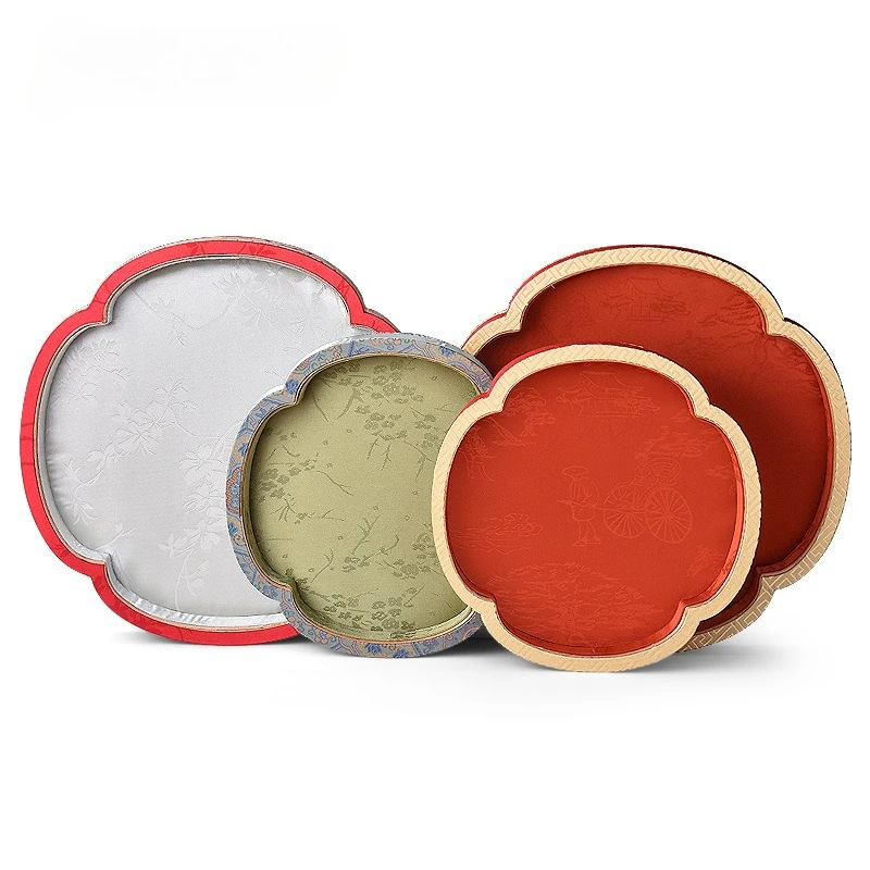 

Embroidery Jewelry Tray Luxury Retro Ring Earrings Storage Trays Exhibitor Counter Necklaces Display Pallet Jewellery Showcase
