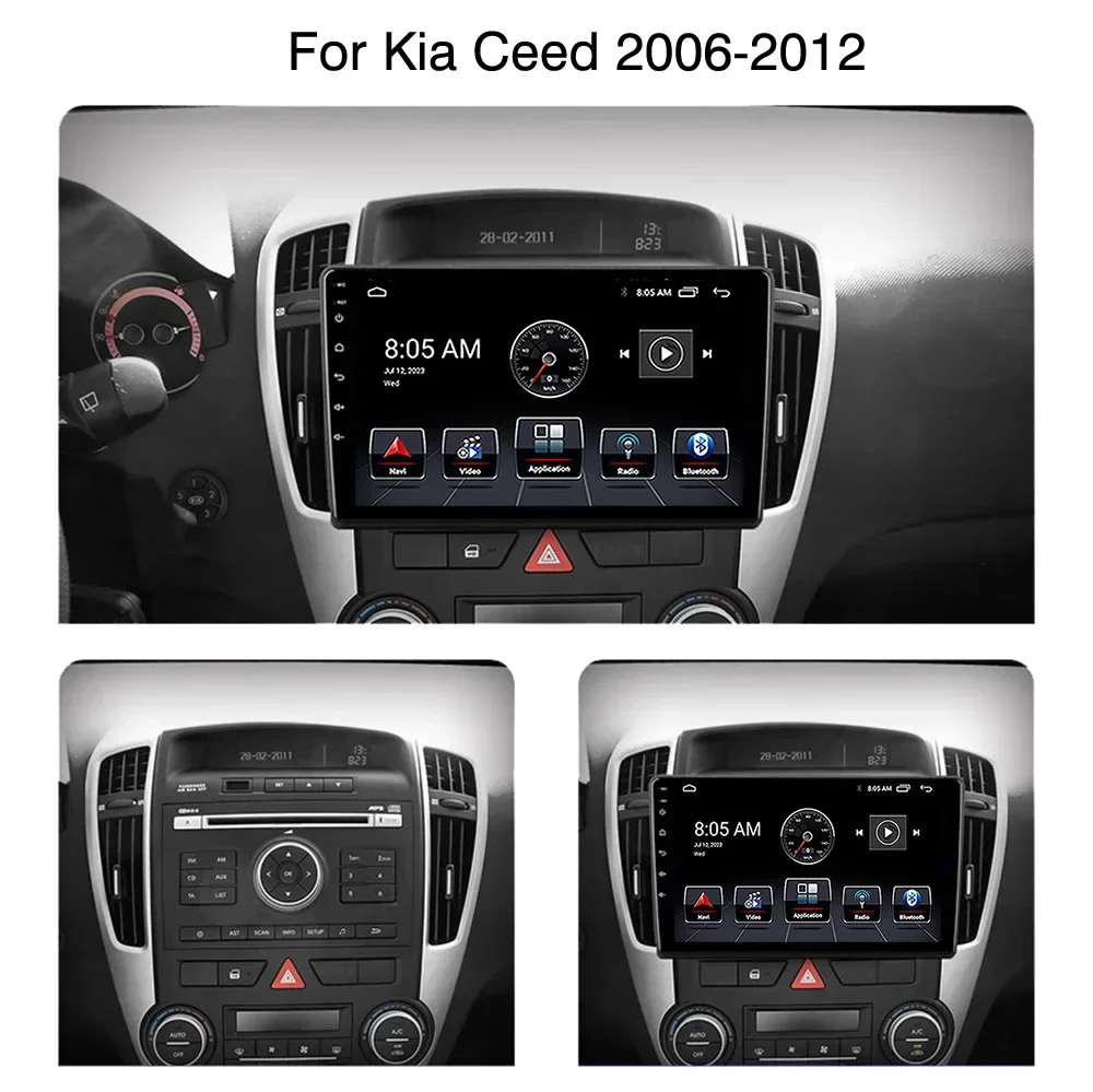 Android 14 Carplay Auto For Kia Ceed ED 2006 2007 2008 2009 2010 2011 2012 Car Radio Multimedia Player Video Stereo WIFI+4G DSP