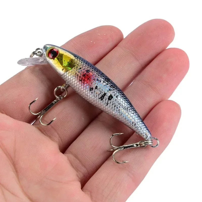 Quality minnow fishing lure, 3D eyes, hard plastic, artificial bait, wobblers, crankbait, 1 part, 6.5cm, 4.5g