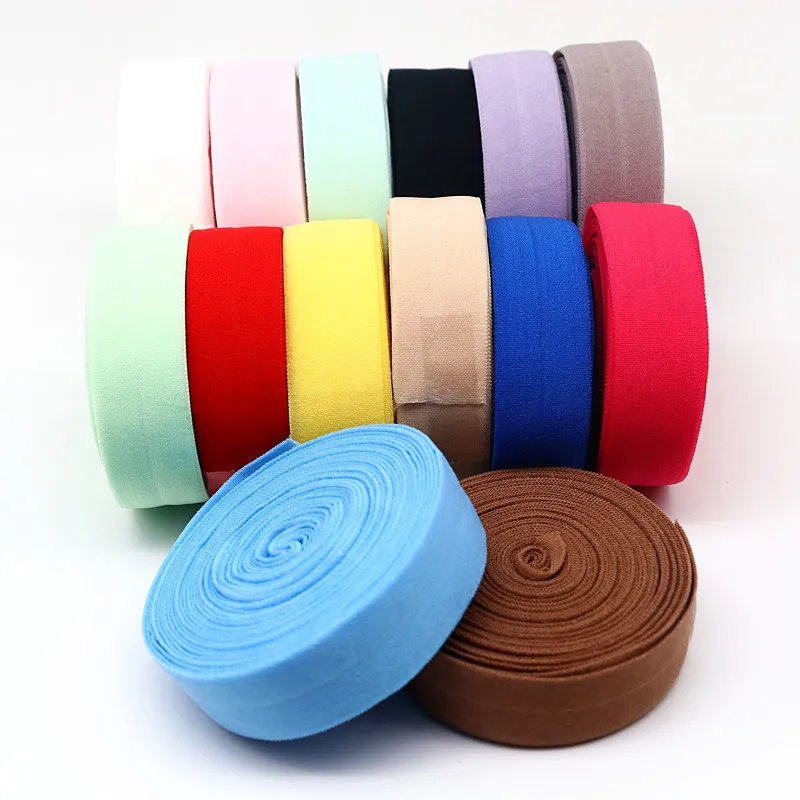2CM 5m Color Edging Elastic Band High Elasticity Double Fold Rubber Band Home Lace Decoration Sewing Belt Clothing Accessories