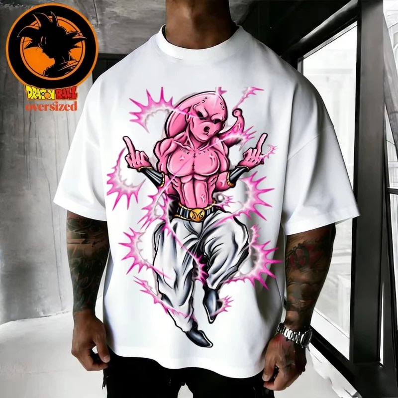 

2026 Summer Dragon Ball Retro Pure Cotton Men's T-shirt Evil Magic Man Buo Lightning Super Casual Shirt Unisex Parent-child Suit