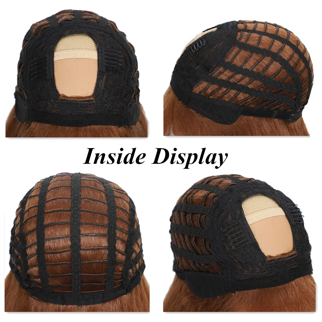 女性用合成ウィッグ Uパートウィッグ 前髪付き 簡単装着 焼きコスプレウィッグ キンキーストレート 高温ファイバーヘア