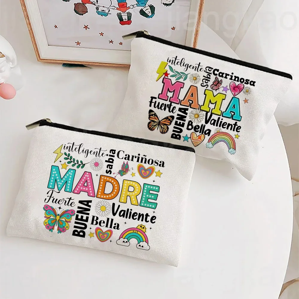 

Printed Makeup Bag Travel Neceser Toiletries Storage Bag Female Canvas Cosmetic Bags Birthday Mother's Day Gift for Mom