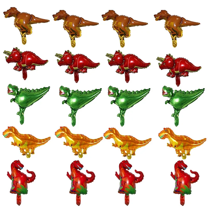 50pcs Mini Dinosaur Foil Balloon Animal Air Globos Childrens Birthday Theme Party Decorations Baby Shower Kids Toys Supplies