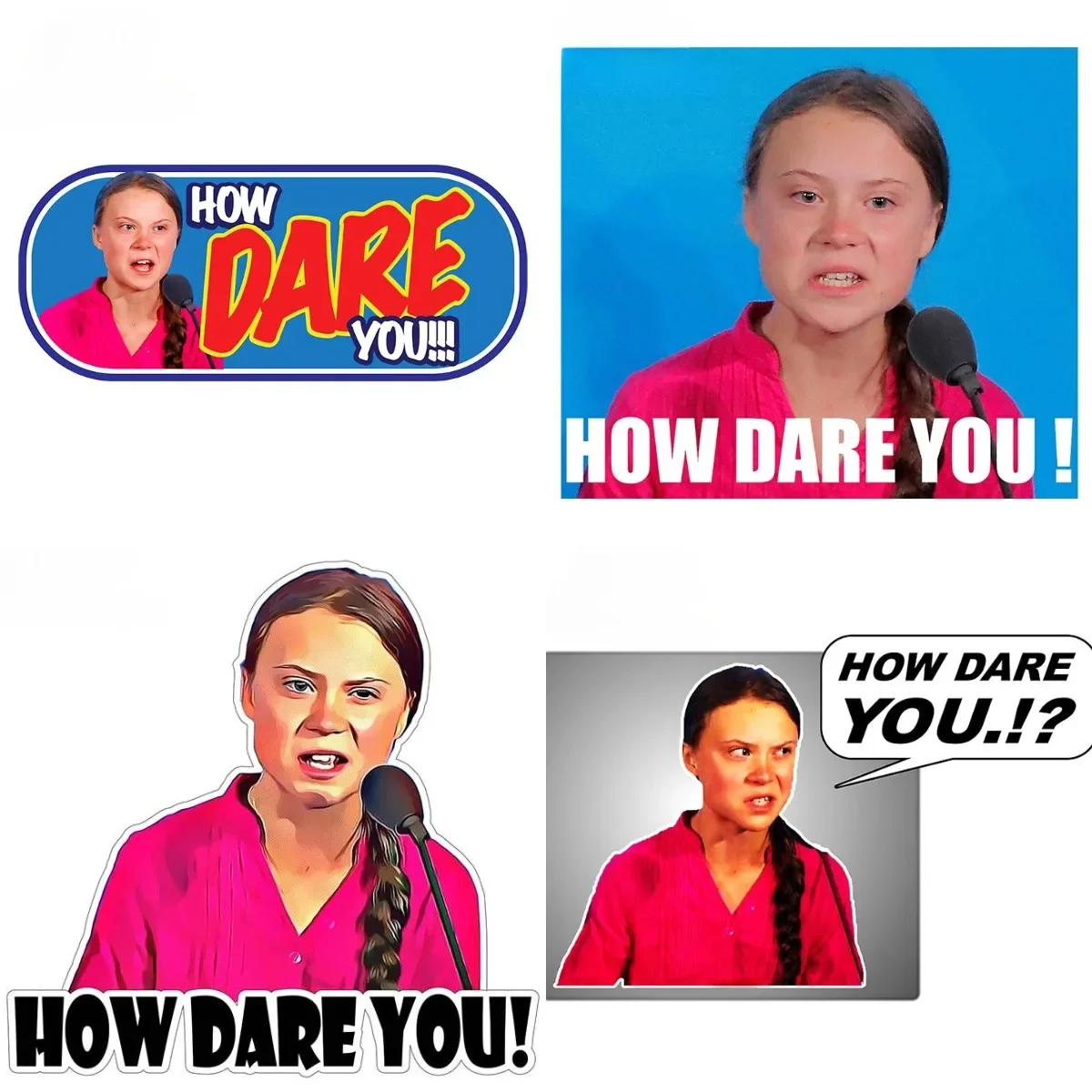 

Sticker How Dare You! Greta Thunberg Car Styling Vinyl Window Bumper Decal Waterproof Car Accessories Tuning Vehicles