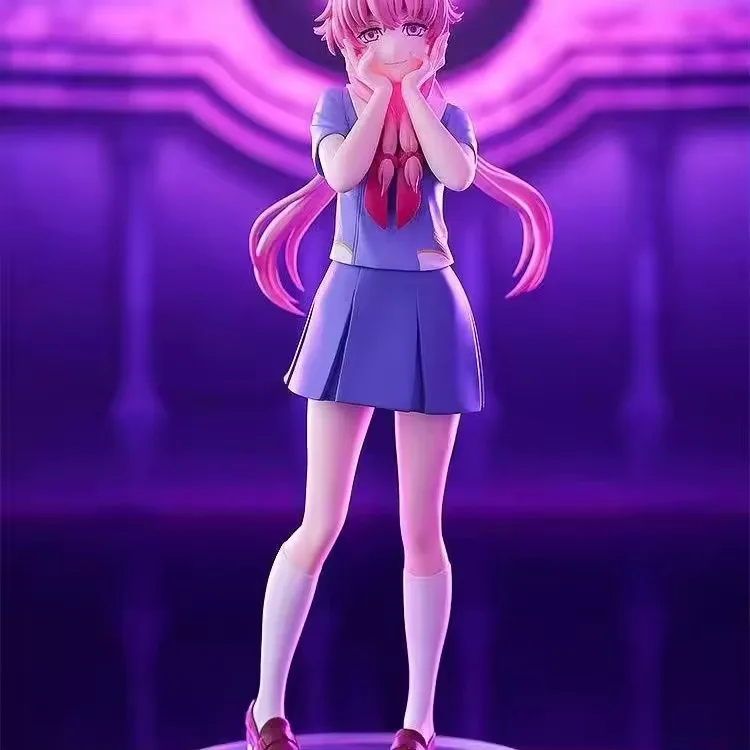 17 cm Anime Mirai Nikki Yuno Gasai Schooluniform Action Figure Anime Meisje Figuur Desktop Ornament Collectible Model Kerstcadeaus