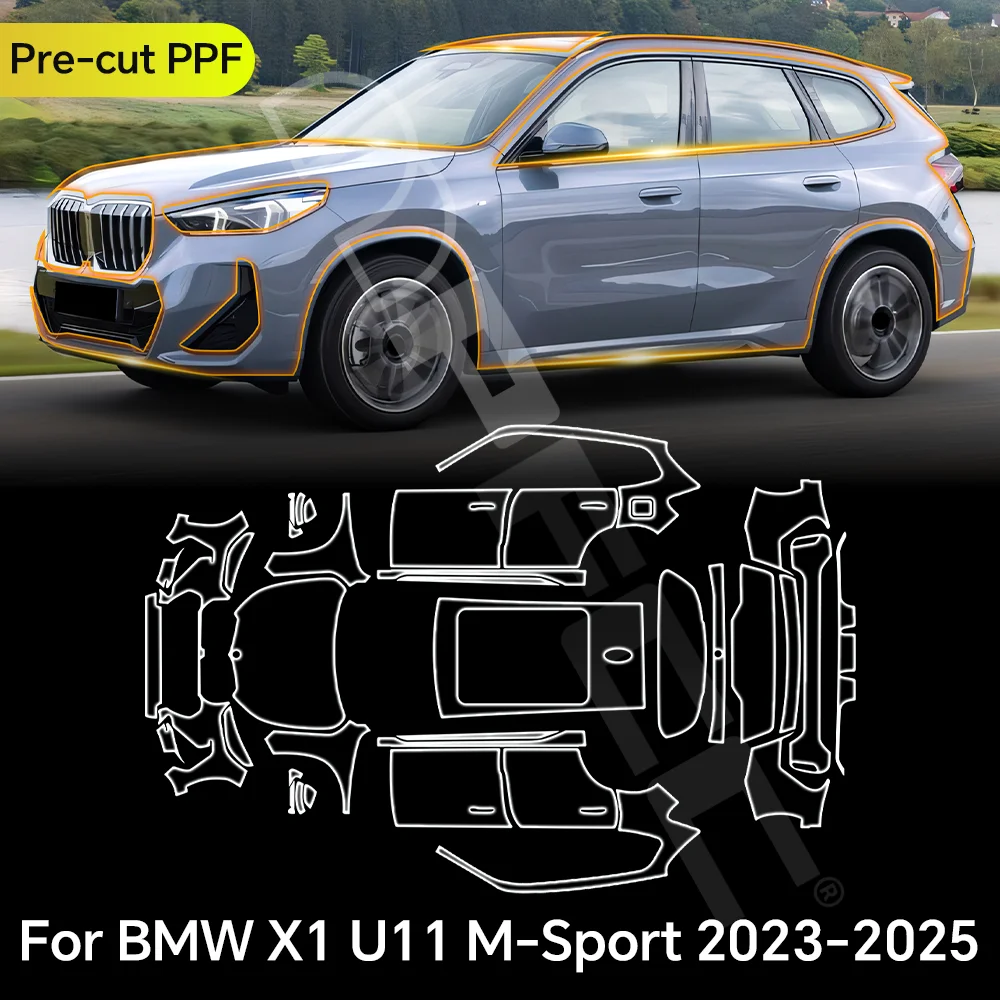 

For BMW X1 U11 M Sport 2023-2025 TPU Paint Protection Film Clear Bra Car Body Anti-Scratch Pre-cut PPF Resistant Invisible Cover