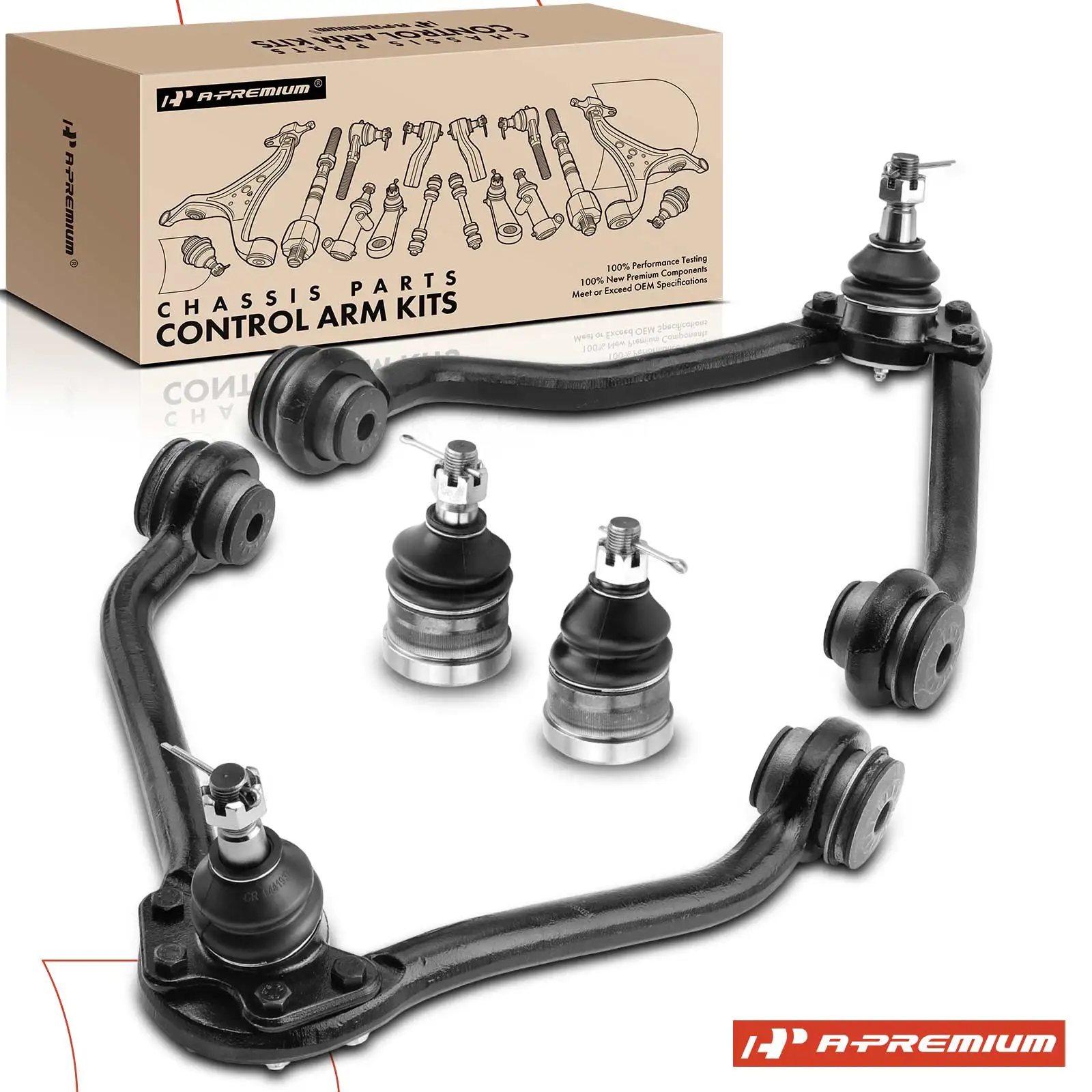 A-Premium 4x Front Upper Control Arm with Ball Joint for Chevrolet C1500 Suburban 1994-1999 C2500 Suburban 1992-1999 GMC C2500