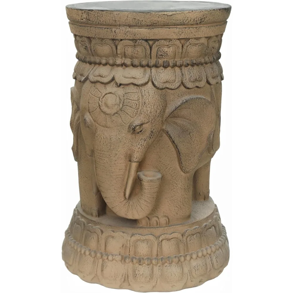 

Статуя слона на лотосе, подставка из смолы, антикварная скульптура Будды, подставка для декора сада, патио, газона, для использования в помещении и на улице