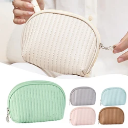 Neceser semicírculo de PU Para Maquillaje, bolsa de aseo impermeable Para mujer, viaje al aire libre