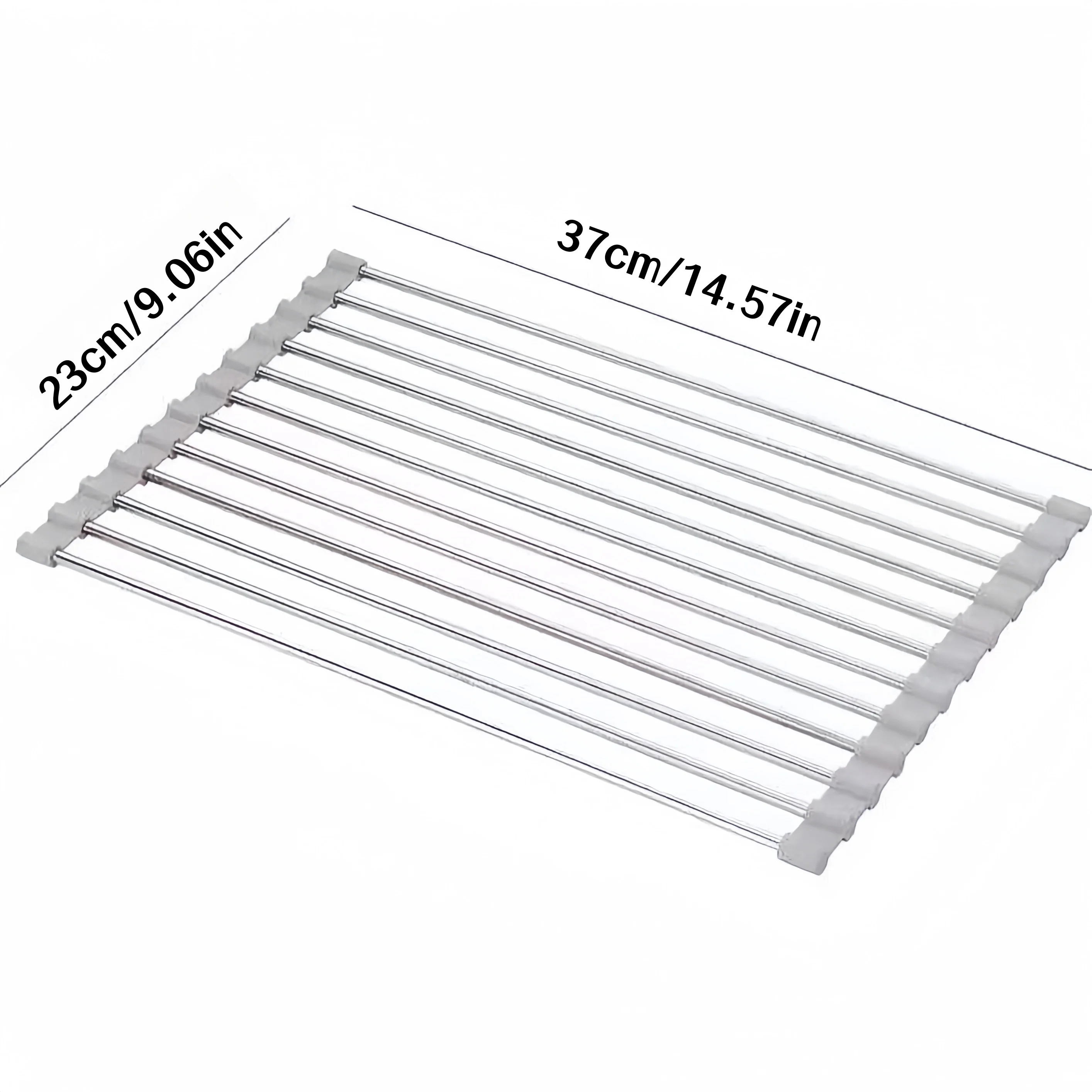 1pc Roll Up Dish Drying Rack Waterproof Food Grade Silicone Sink Drainer for Kitchen Dishes Glassware Tableware