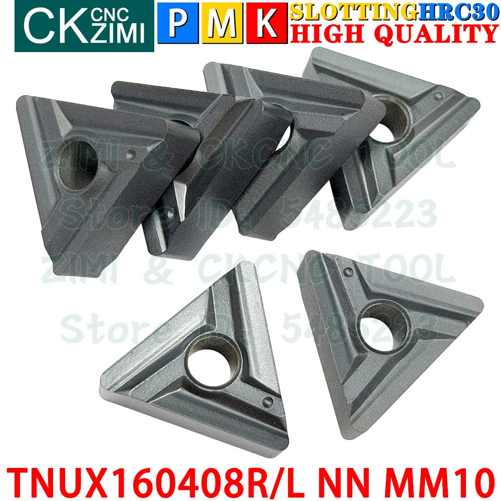 TNUX TNUX160408R NN MM10 TNUX160408L NN MM10 Inserções de carboneto Ferramentas de insertos de torneamento ranhurados e ranhurados CNC TNUX1604 TNUX 1604 Ferramentas de corte de fresagem