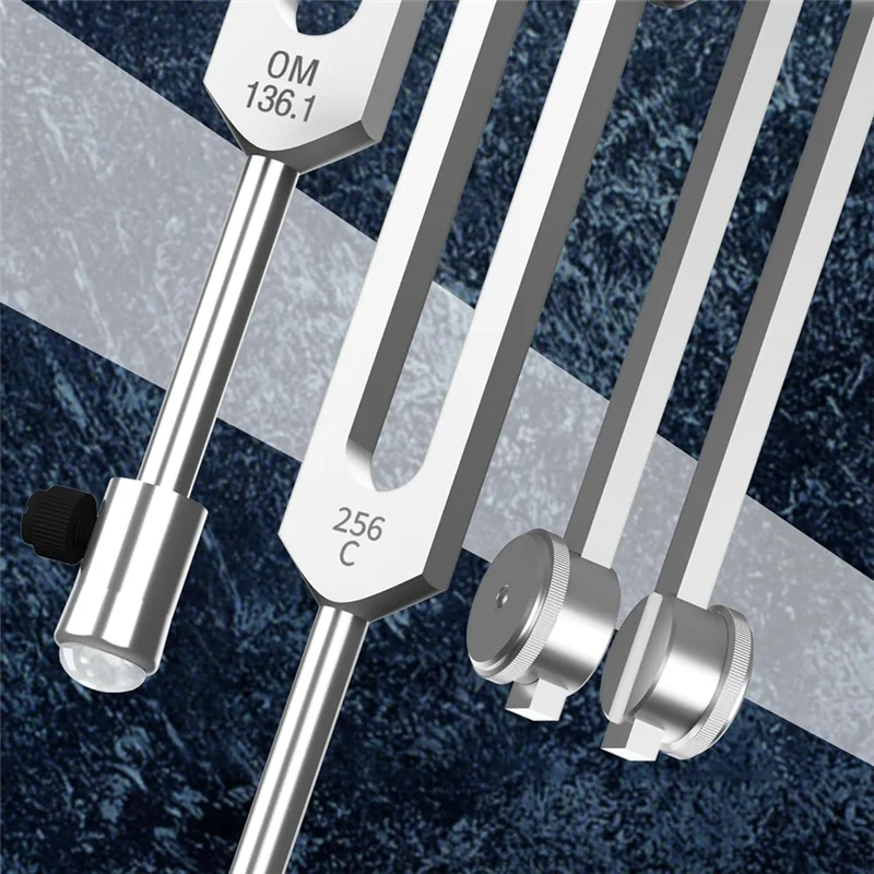 -A25M Tuning Fork Set OM136.1Hz 256Hz Chakra Tuning Energy Forks With Natural Gemstone Feet Suitable For Sound Therapy,Yoga