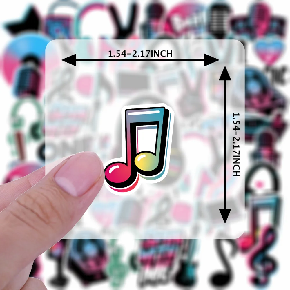 35pcs-50pcs Vibrant Instruments Stickers Fun Notes Instrument Stickers DIY Stickers For Notebook Luggage Mobile Phone Cup