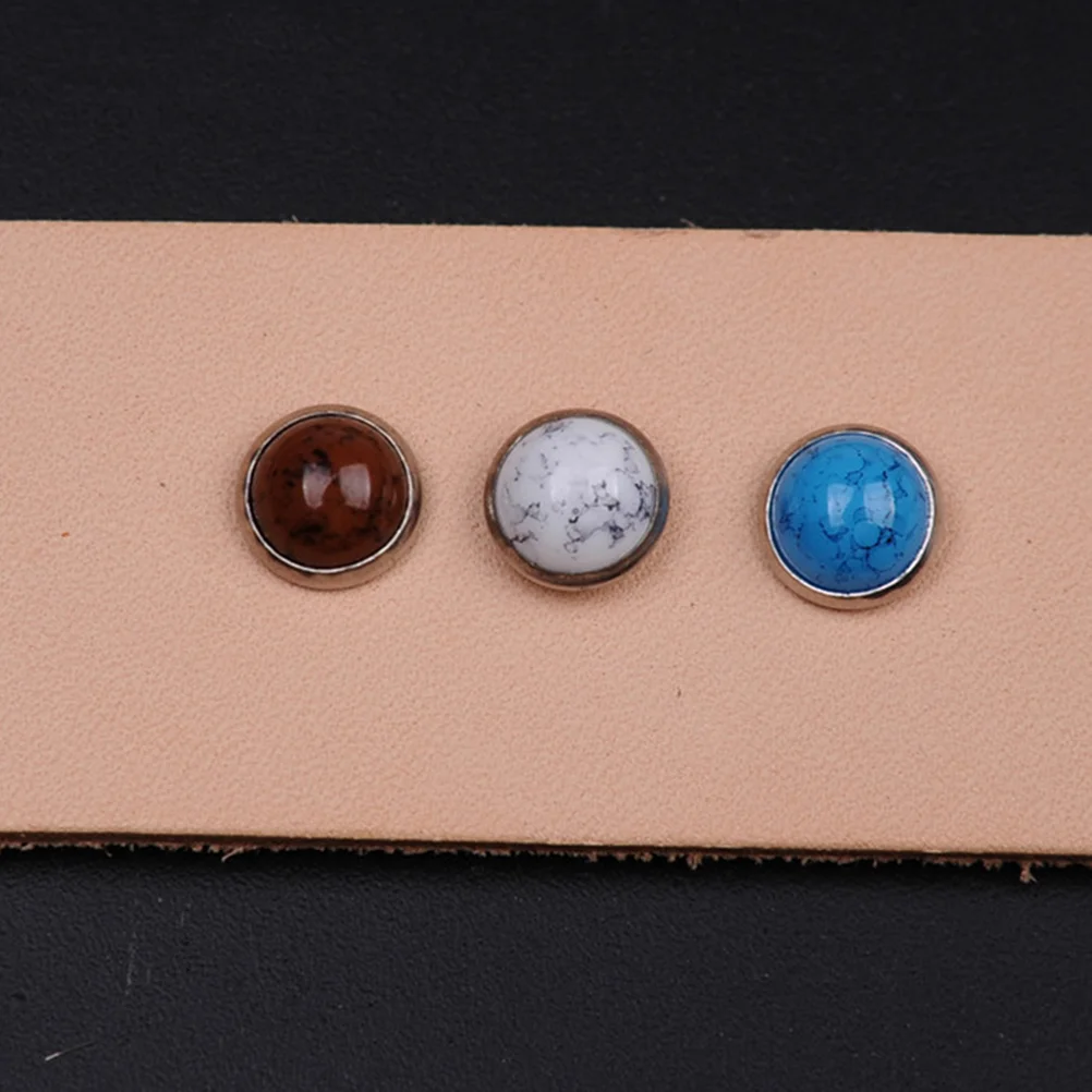 

60 Pcs Turquoise Rivets Kit Round Buttons Patchwork DIY Metal Spikes for Clothing