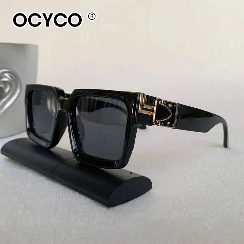 OCYCO Retro Schwarze Millionaire Shades Luxus-Sonnenbrille 2026 für Herren Designer Marken-Sonnenbrille Quadratische Sonnenbrille für Männer und Frauen