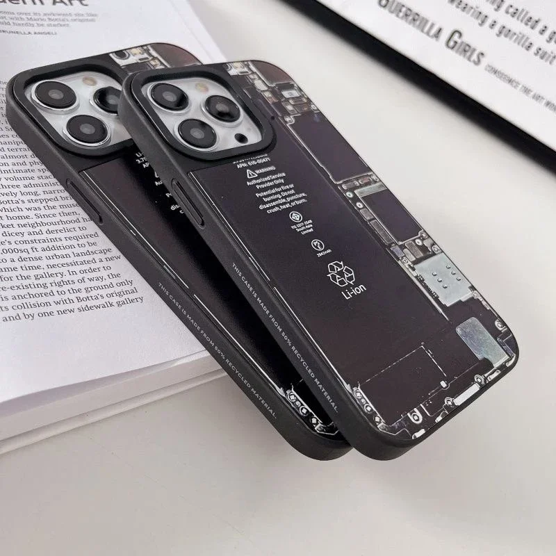 Creative Internal Structure Mirror Surface Phone Case Cover for IPhone 12 13 14 15 16Pro Max Case for IPhone 16 Pro Max Case