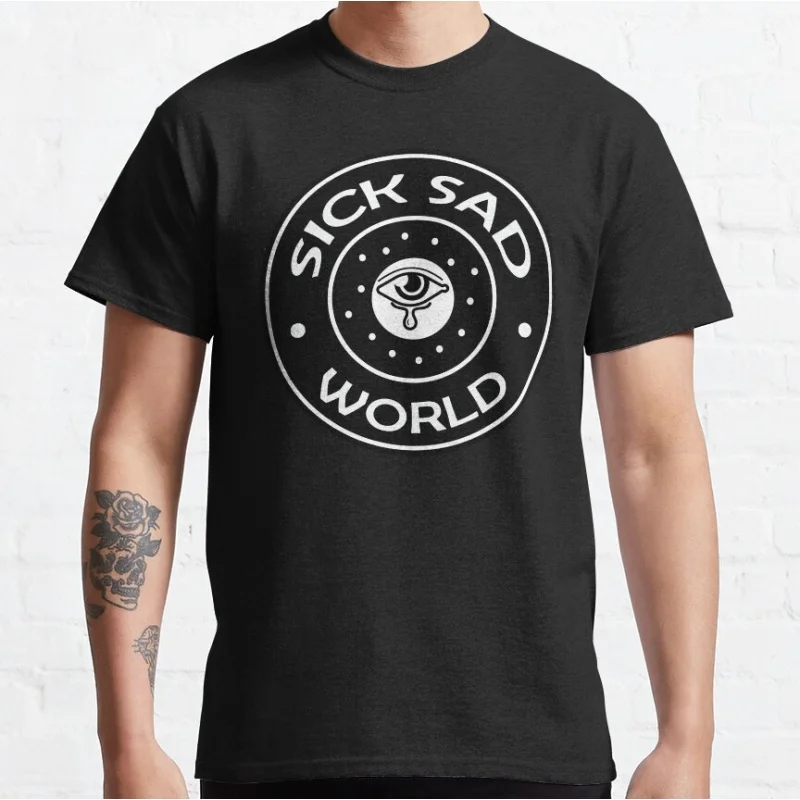 

Retro Sick sad world tv shows Gift t shirt 90s Nostalgia cartoon Graphic Clothes 1201 Large size Tops 100% cotton print tee