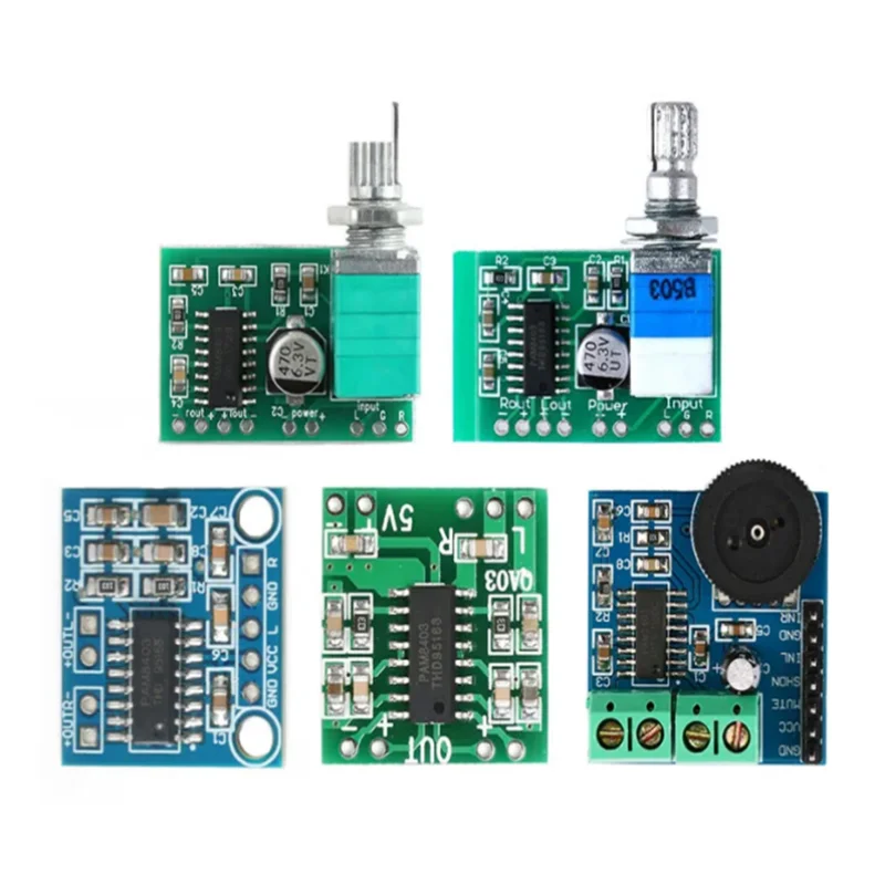 PAM8403 Miniature Class D 2 Channel Micro USB Digital Audio 2*3W Volume Control Switch Stereo Amplifier Board Module DIY