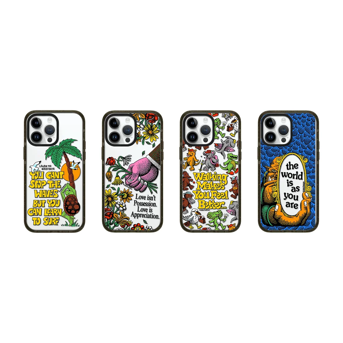 

Cartoon Turtle Animals 2.0 Acrylic Black Border Magnetic Phone Case Cover for IPhone 16 15 14 13 12 Pro Max Case