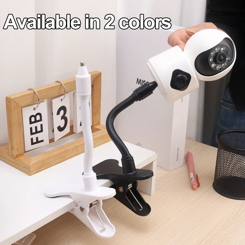 Imagem -02 - Portátil Flexível Câmera Clamp Mount Baby Monitor Câmera Holder Stand para Webcam Monitor Punch- Bendable Bracket Clip Base